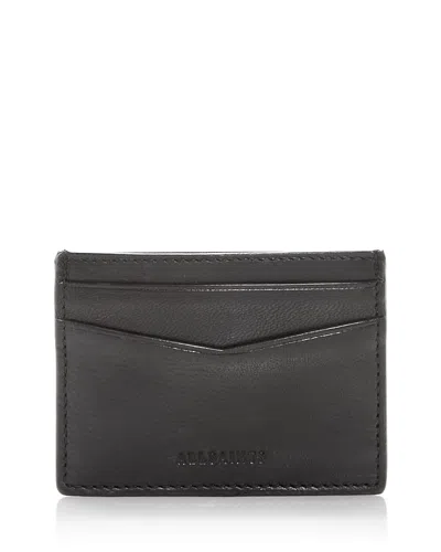 Allsaints Delph Leather Card Case In Black