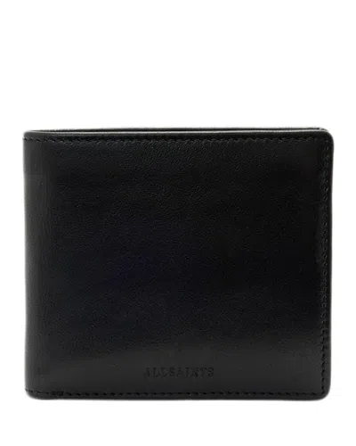 Allsaints Delph Leather Four Slot Wallet In Black
