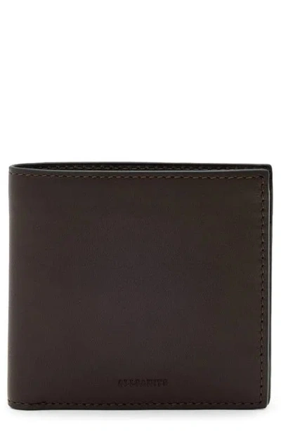 Allsaints Delph Leather Wallet In Brown