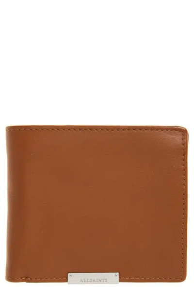 Allsaints Delph Leather Wallet In Sepia Brown