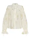 Allsaints Delphine Floral Print Shirt In White
