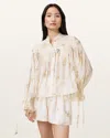 Allsaints Delphine Floral Print Shirt In Laci Ecru White