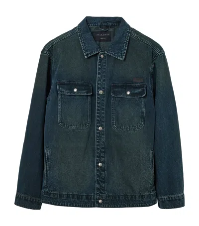 Allsaints Denim Castleford Overshirt In Blue