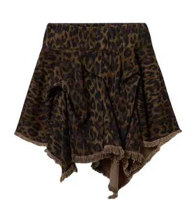 Allsaints Denim Crissy Mini Skirt In Brown