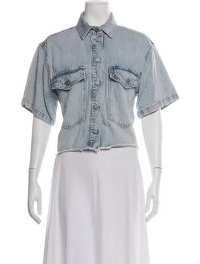 Pre-owned Allsaints Denim Jacket In Blue/white