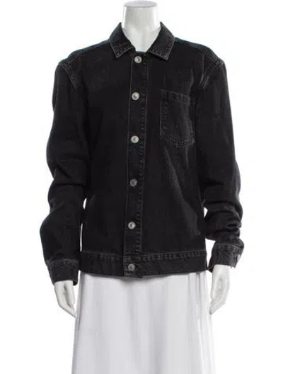 Pre-owned Allsaints Denim Jacket In Gray