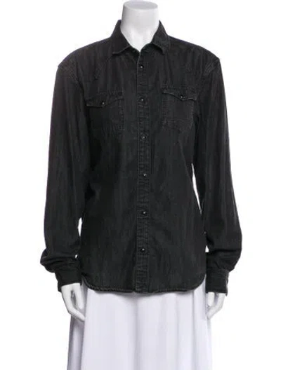 Pre-owned Allsaints Denim Jacket In Gray