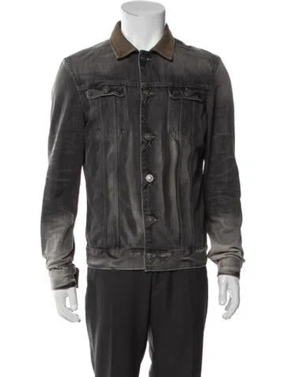 Pre-owned Allsaints Denim Jacket In Gray