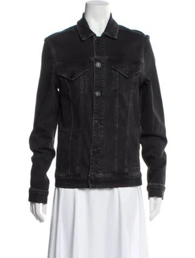 Pre-owned Allsaints Denim Jacket In Gray
