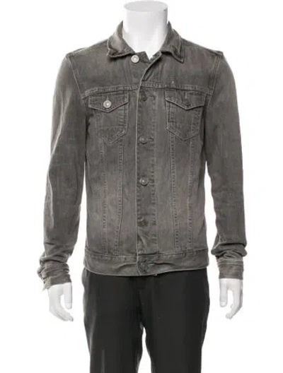 Pre-owned Allsaints Denim Jacket In Gray