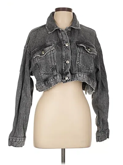 Pre-owned Allsaints Denim Jacket In Gray