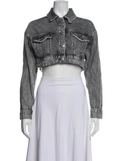 Pre-owned Allsaints Denim Jacket In Grey