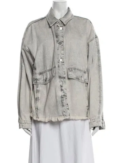 Pre-owned Allsaints Denim Jacket In Grey
