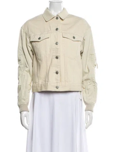 Pre-owned Allsaints Denim Jacket In Neutral