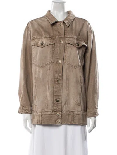 Pre-owned Allsaints Denim Jacket In Neutrals