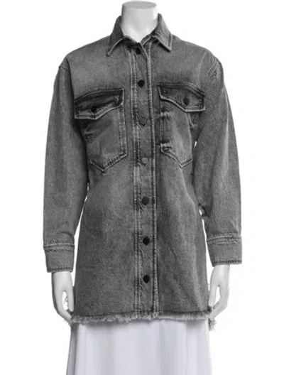 Pre-owned Allsaints Denim Jacket W/ Tags In Gray