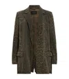 Allsaints Aleida Denim Blazer In Green
