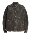 Allsaints Denim Leopard Hettie Overshirt In Brown