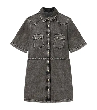Allsaints Denim Rock Mini Dress In Grey