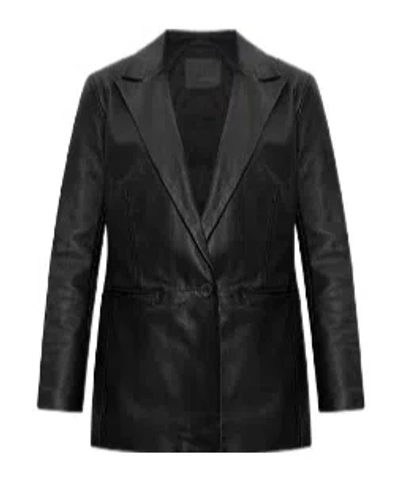 Allsaints Deri Leather Blazer In Black
