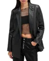 Allsaints Billie Oversized Leather Biker Jacket In Black