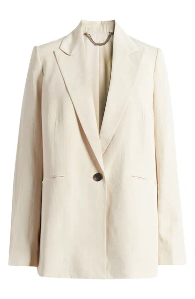 Allsaints Deri Lyn Linen Blend Blazer In White