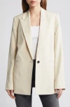 Allsaints Deri Lyn Linen Blend Blazer In Cream White