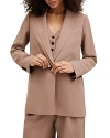 Allsaints Deri Lyn Linen Blend Blazer In Doe Brown