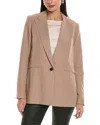 Allsaints Womens Doe Brown Deri Lyn Single-breasted Relaxed-fit Woven Blazer In Brown