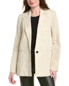 Allsaints Deri Lyn Linen-blend Blazer In White