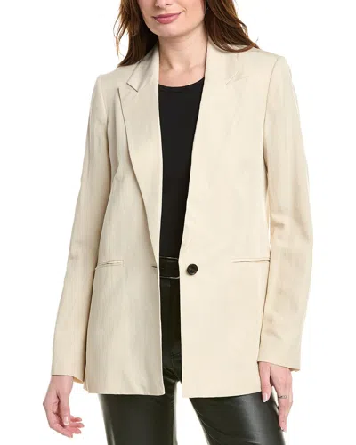 Allsaints Deri Lyn Linen-blend Blazer In White