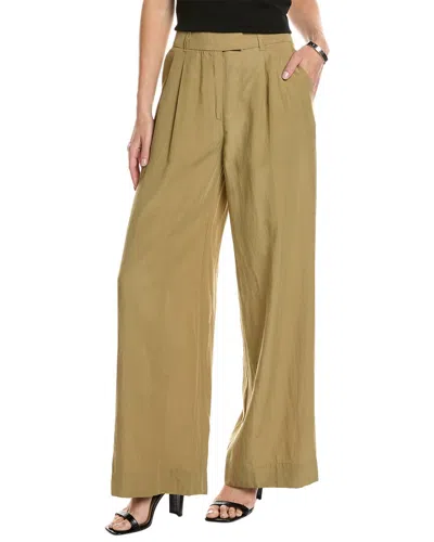 Allsaints Deri Lyn Linen-blend Trouser In Brown