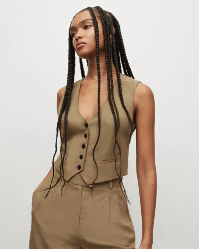Allsaints Deri Lyn Linen Blend Vest