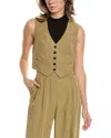 Allsaints Deri Lyn Linen-blend Waistcoat In Brown