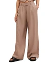 Allsaints Deri Lyn Wide Leg Pants In Doe Brown