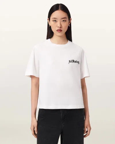 Allsaints Descent Lisa Short Sleeve Boxy T-shirt In White