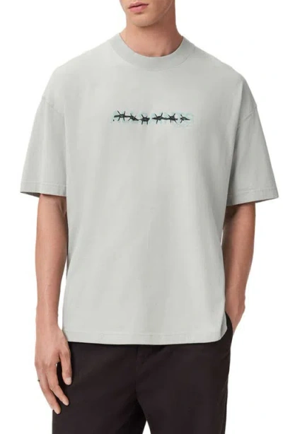 Allsaints Deterent Cotton Graphic T-shirt In Gray