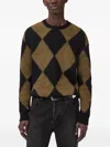 Allsaints Bower Argyle Pattern Sweater In Black