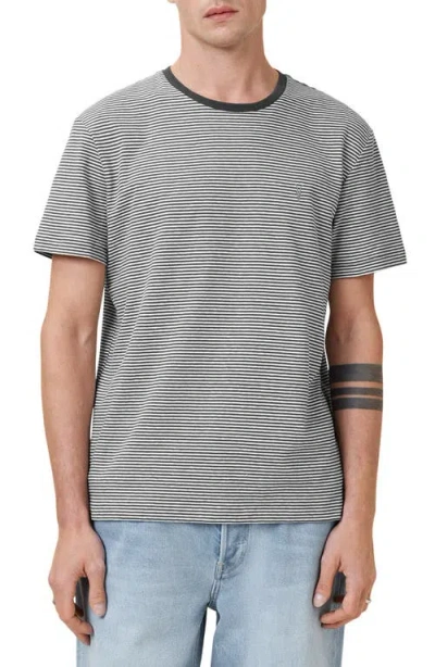 Allsaints Dillon Cotton & Linen Crewneck Tee In Chalk White/grey
