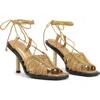 Allsaints Dina Ankle Strap Sandal In Gold