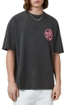 Allsaints Distortion Graphic T-shirt In Black