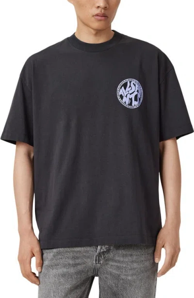 Allsaints Distortion Graphic T-shirt In Black