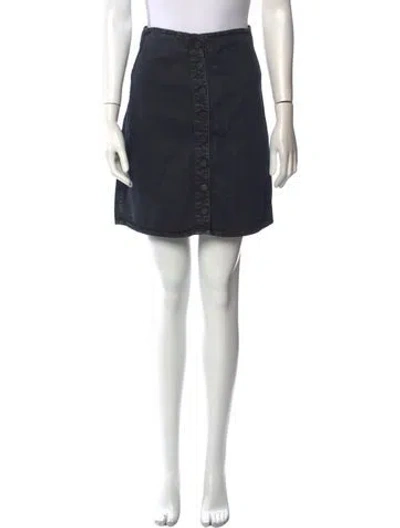 Pre-owned Allsaints Distressed Accents Mini Skirt In Black