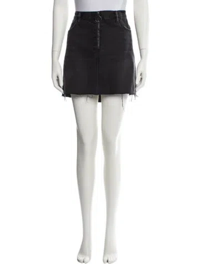 Pre-owned Allsaints Distressed Accents Mini Skirt In Black