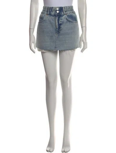 Pre-owned Allsaints Distressed Accents Mini Skirt In Blue