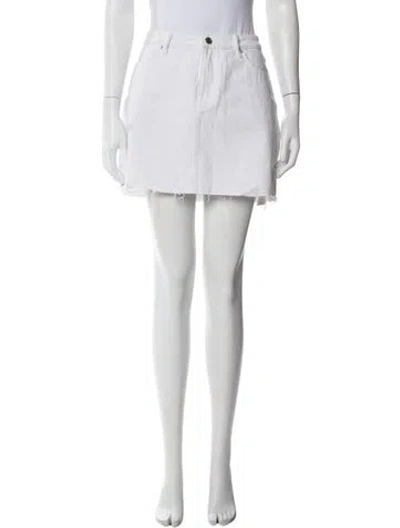 Pre-owned Allsaints Distressed Accents Mini Skirt In White