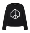 Allsaints Mens Black Message Crewneck Knitted Jumper Xs In Black