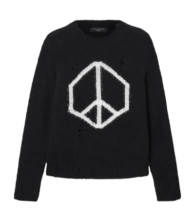 ALLSAINTS DISTRESSED MESSAGE SWEATER