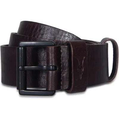 Allsaints Distressed Milled Leather Belt In Brown