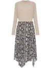 Allsaints Womens Donatella Two-in-one Woven Maxi Dress Flow Ecru Whit In Neutrals